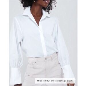 Tuckernuck X India Hicks White Cotton Britwell Blouse Size Medium NWT coastal